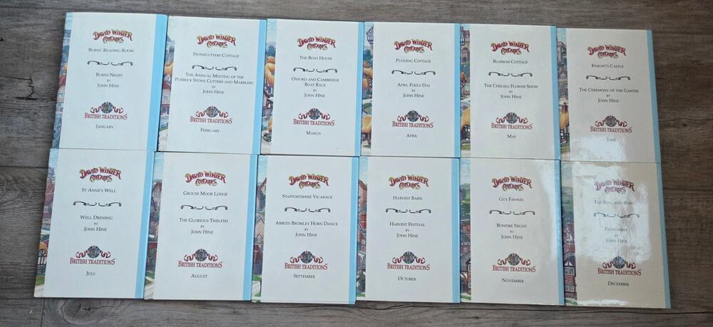 David Winter Cottages "British Traditions" 12-Book Collection by John Hine